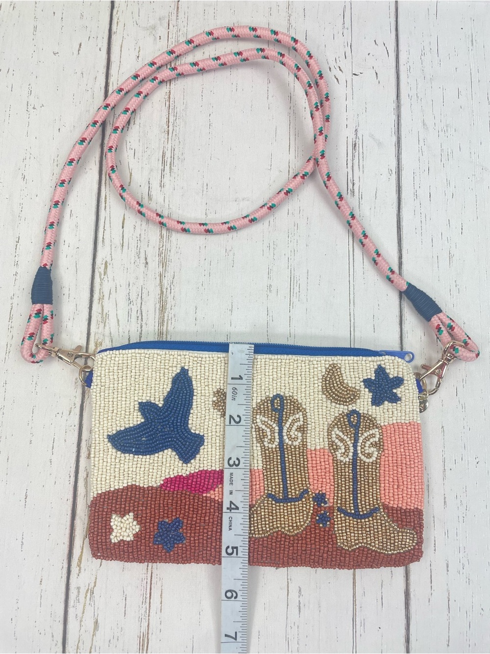 Ink + Alloy Leila Boot Seed Bead Clutch with Strap - Picture 7 of 15